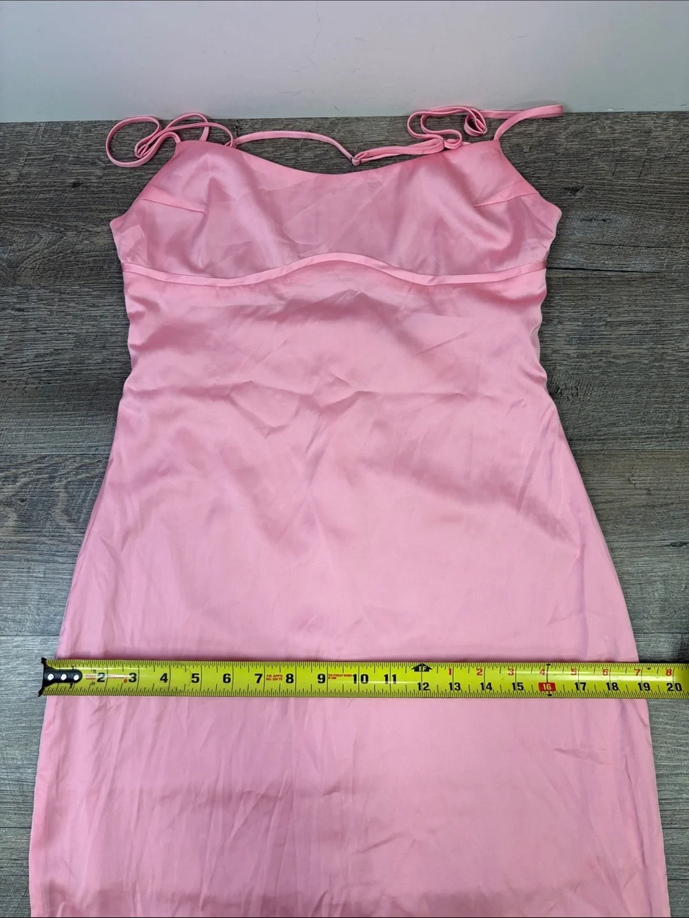 FORE Pink Satin Bustier Maxi Slip Dress Size Medium Y2K Formal